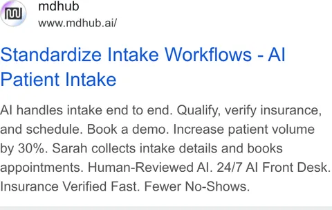 An ad mdhub is running