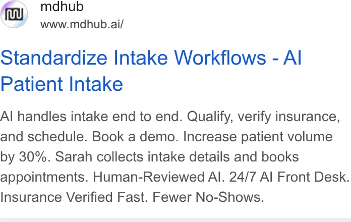 An ad mdhub is running