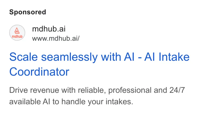 An ad mdhub is running