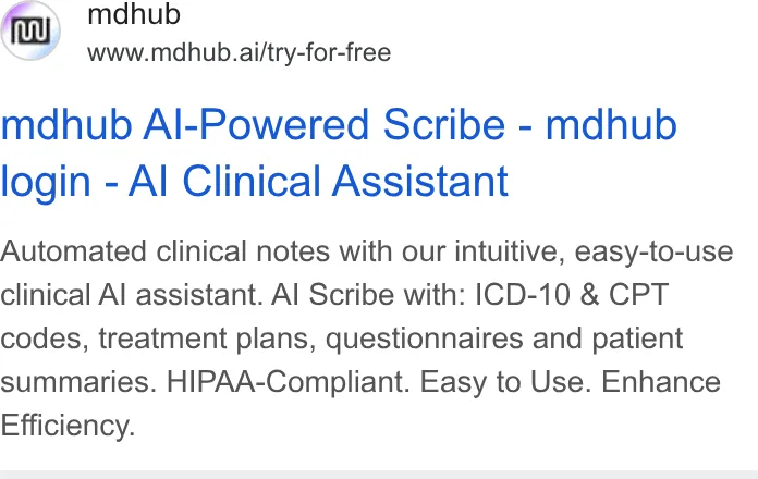 An ad mdhub is running