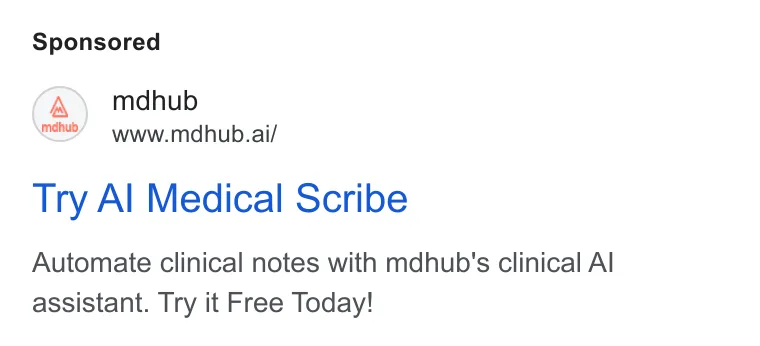 An ad mdhub is running