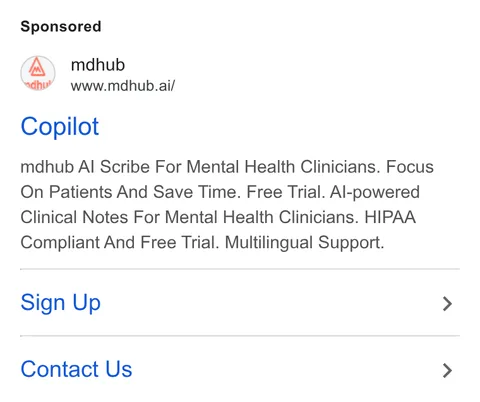 An ad mdhub is running
