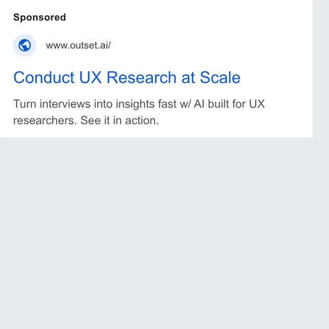 An ad Outset is running