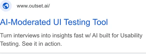 An ad Outset is running
