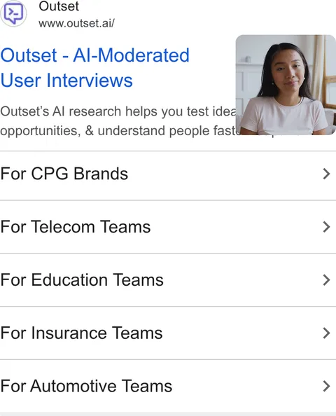An ad Outset is running