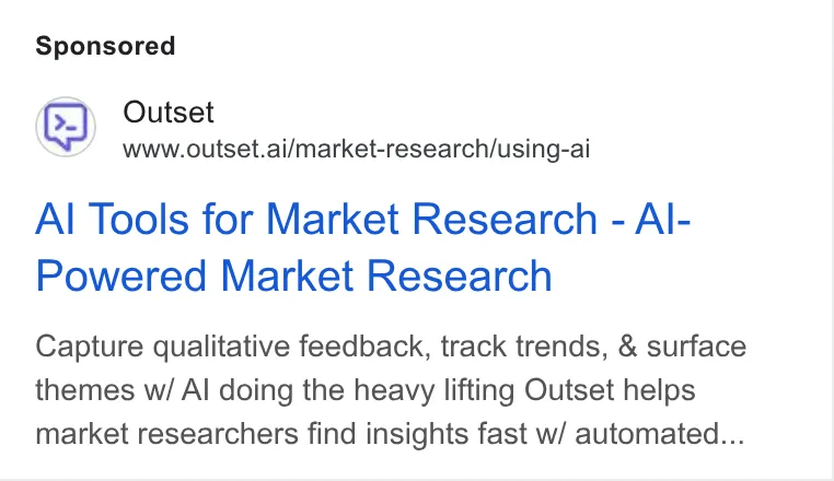 An ad Outset is running
