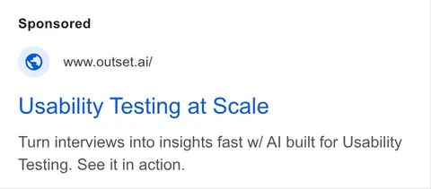An ad Outset is running
