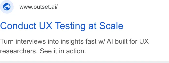 An ad Outset is running