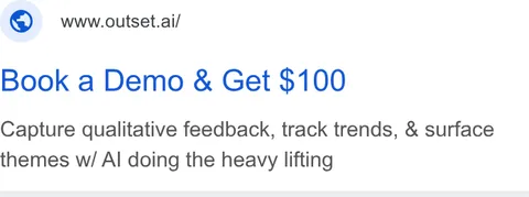 An ad Outset is running