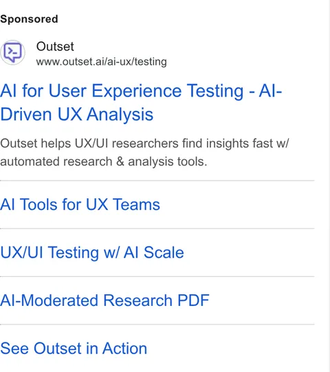 An ad Outset is running