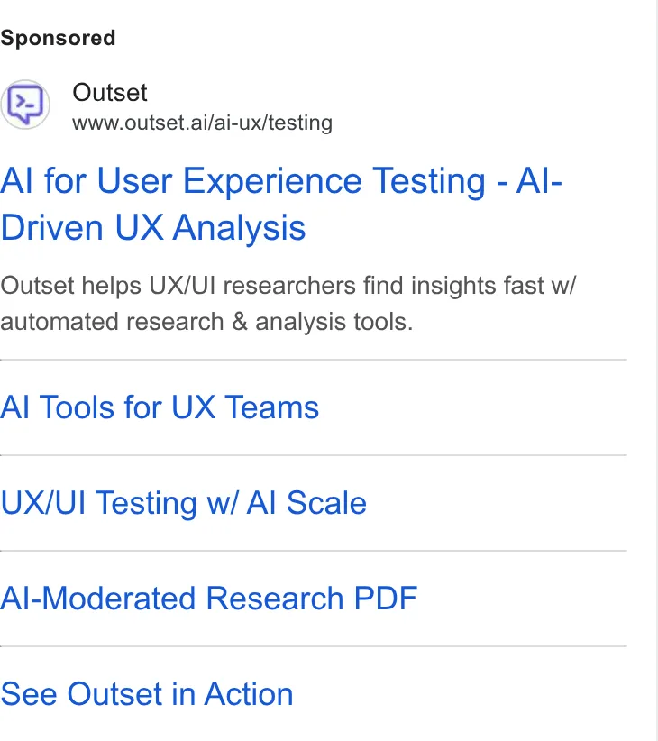 An ad Outset is running