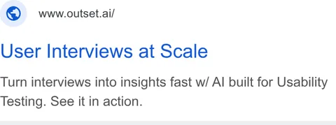 An ad Outset is running