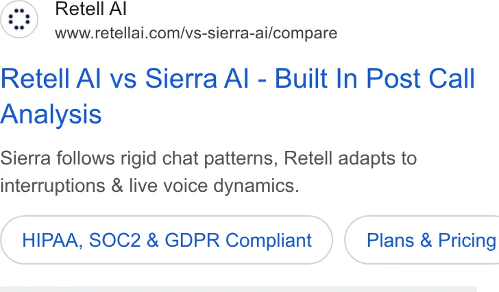 An ad Retellai is running