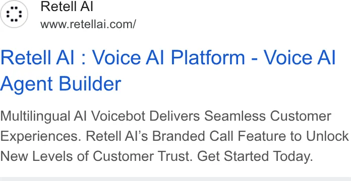 An ad Retellai is running