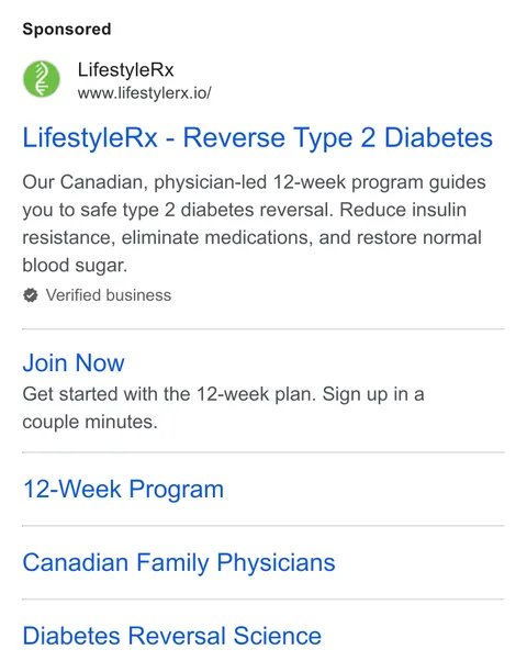 An ad LifestyleRx is running