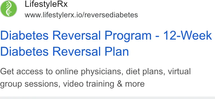 An ad LifestyleRx is running