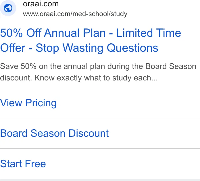 An ad Ora AI is running