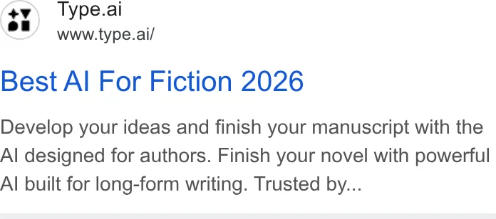 An ad Type.ai: Free AI book writer and editor is running