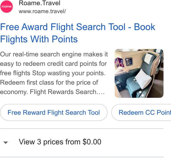 An ad Roame is running