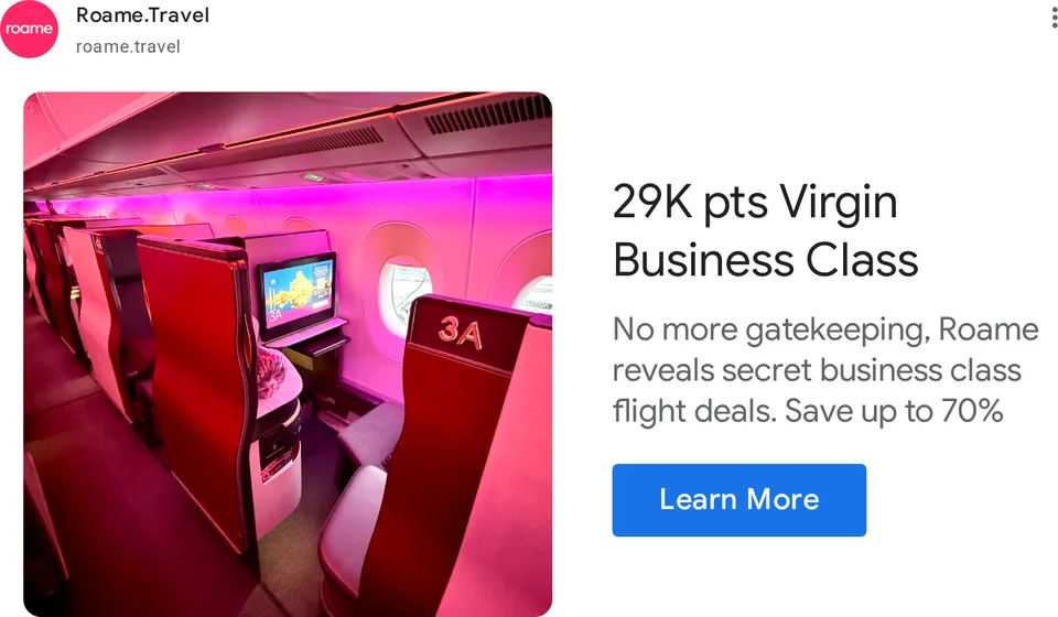 An ad Roame is running