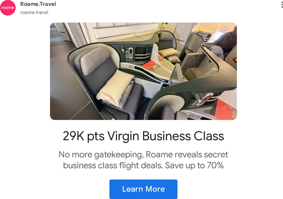An ad Roame is running