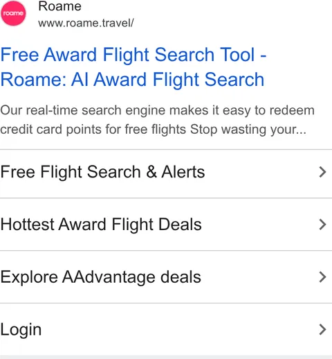 An ad Roame is running