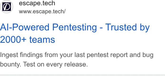 An ad Escape is running