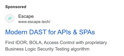 An ad Escape is running