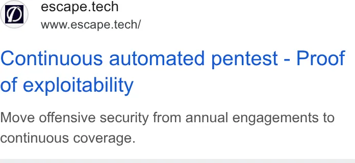 An ad Escape is running