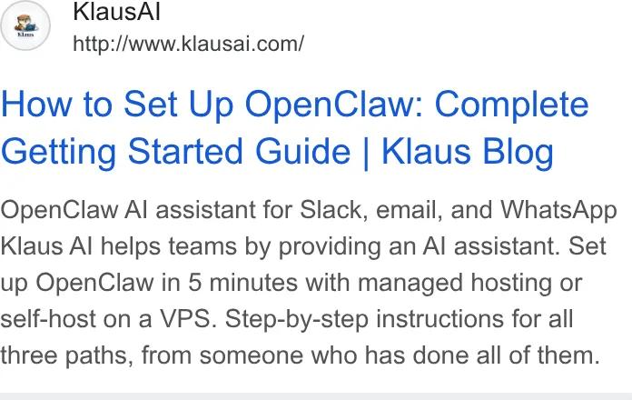 An ad Klaus is running