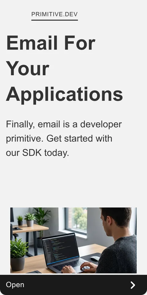 An ad primitive.dev is running