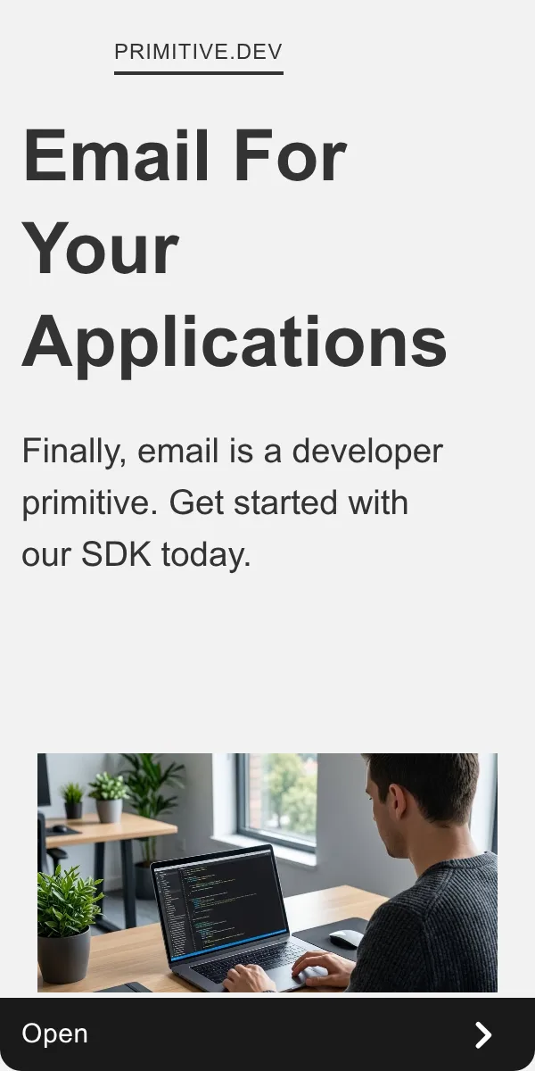 An ad primitive.dev is running