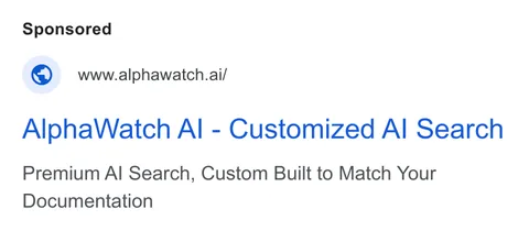 An ad Alphawatch is running