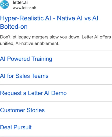 An ad Letter AI is running