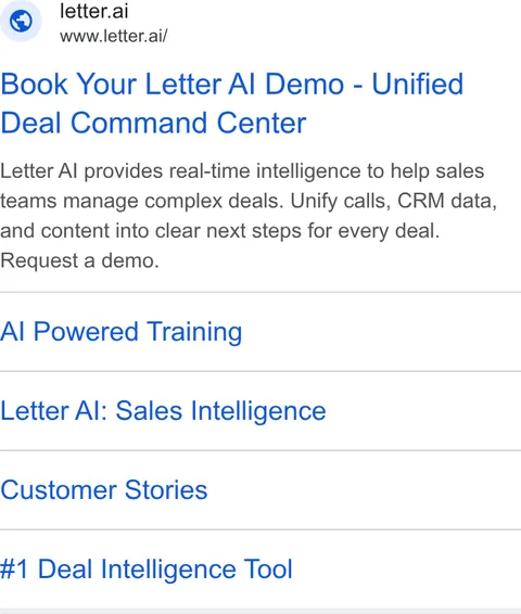 An ad Letter AI is running