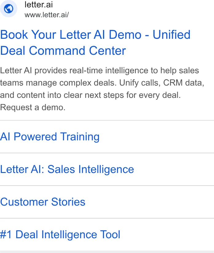 An ad Letter AI is running
