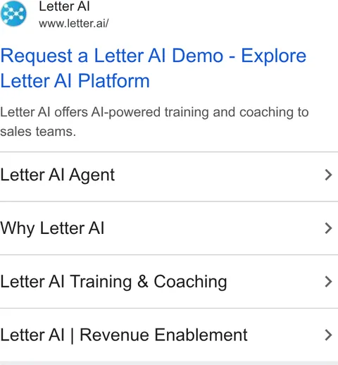 An ad Letter AI is running