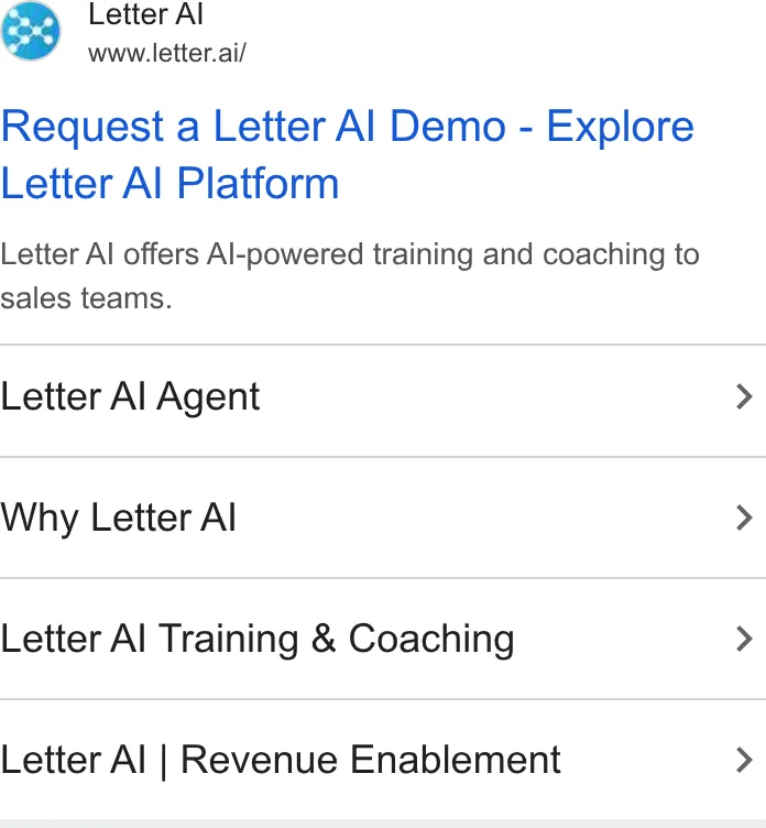 An ad Letter AI is running