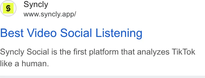 An ad Syncly is running