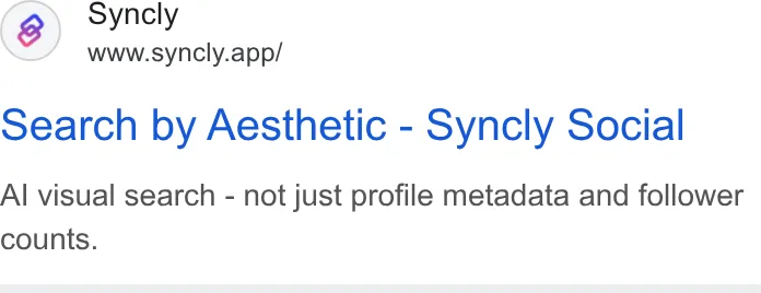 An ad Syncly is running