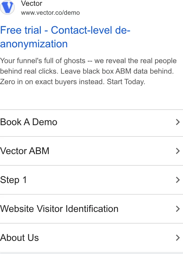 An ad Vector is running