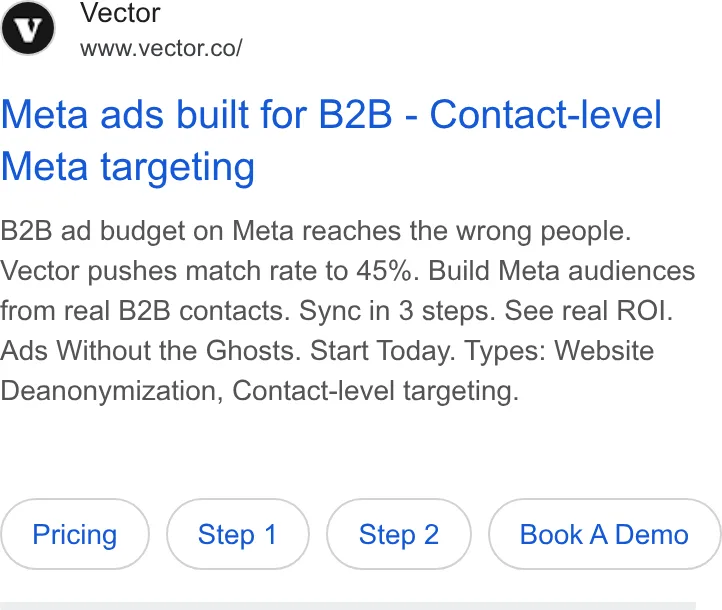 An ad Vector is running