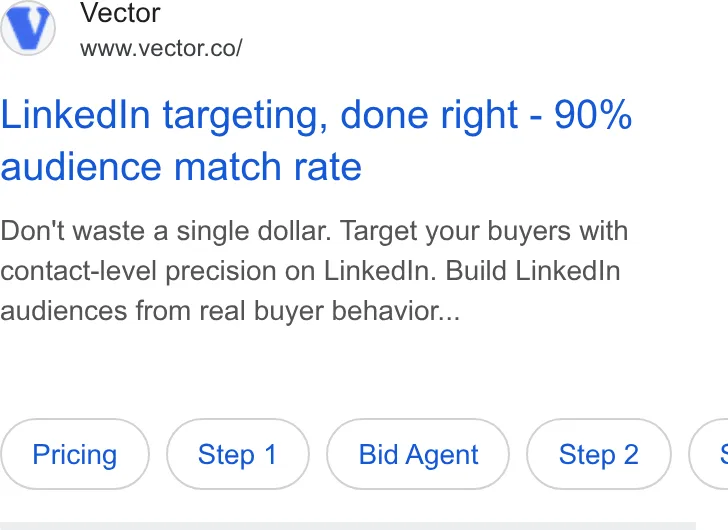 An ad Vector is running