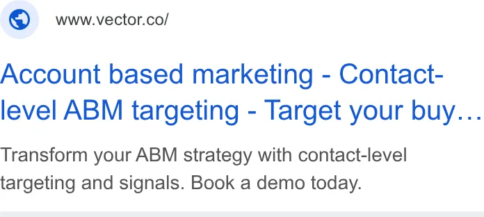 An ad Vector is running