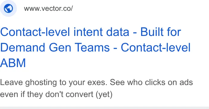 An ad Vector is running