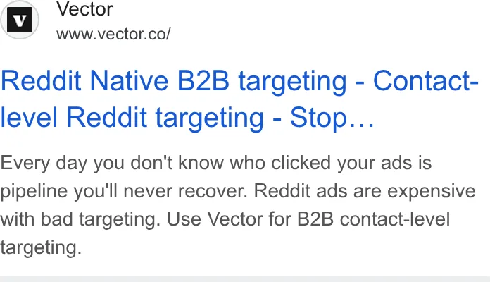An ad Vector is running