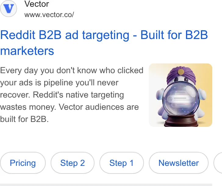 An ad Vector is running