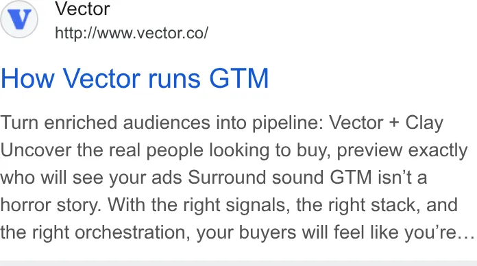 An ad Vector is running