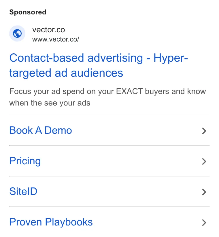 An ad Vector is running