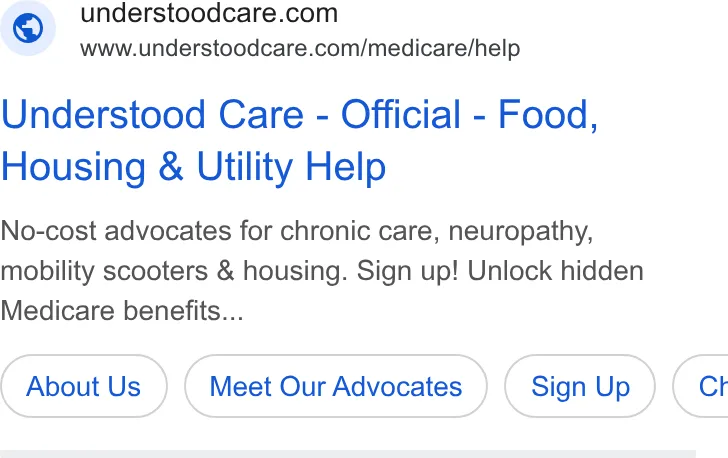 An ad Understood Care is running